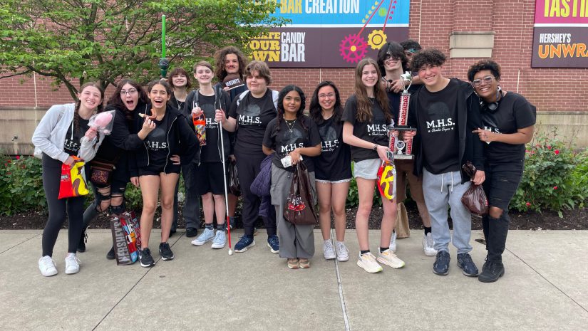MHS Chamber singers pose at Hershey Park