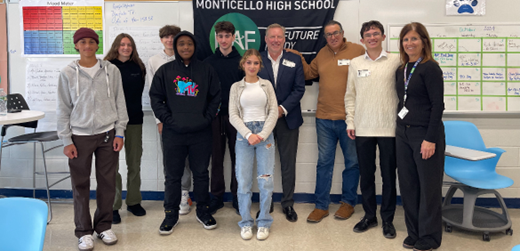 a group of students are posing with the guest speakers